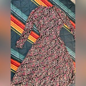 Pink floral long sleeve dress
